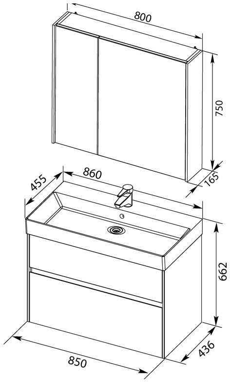 Комплект мебели для ванной Aquanet Бруклин 85 белый