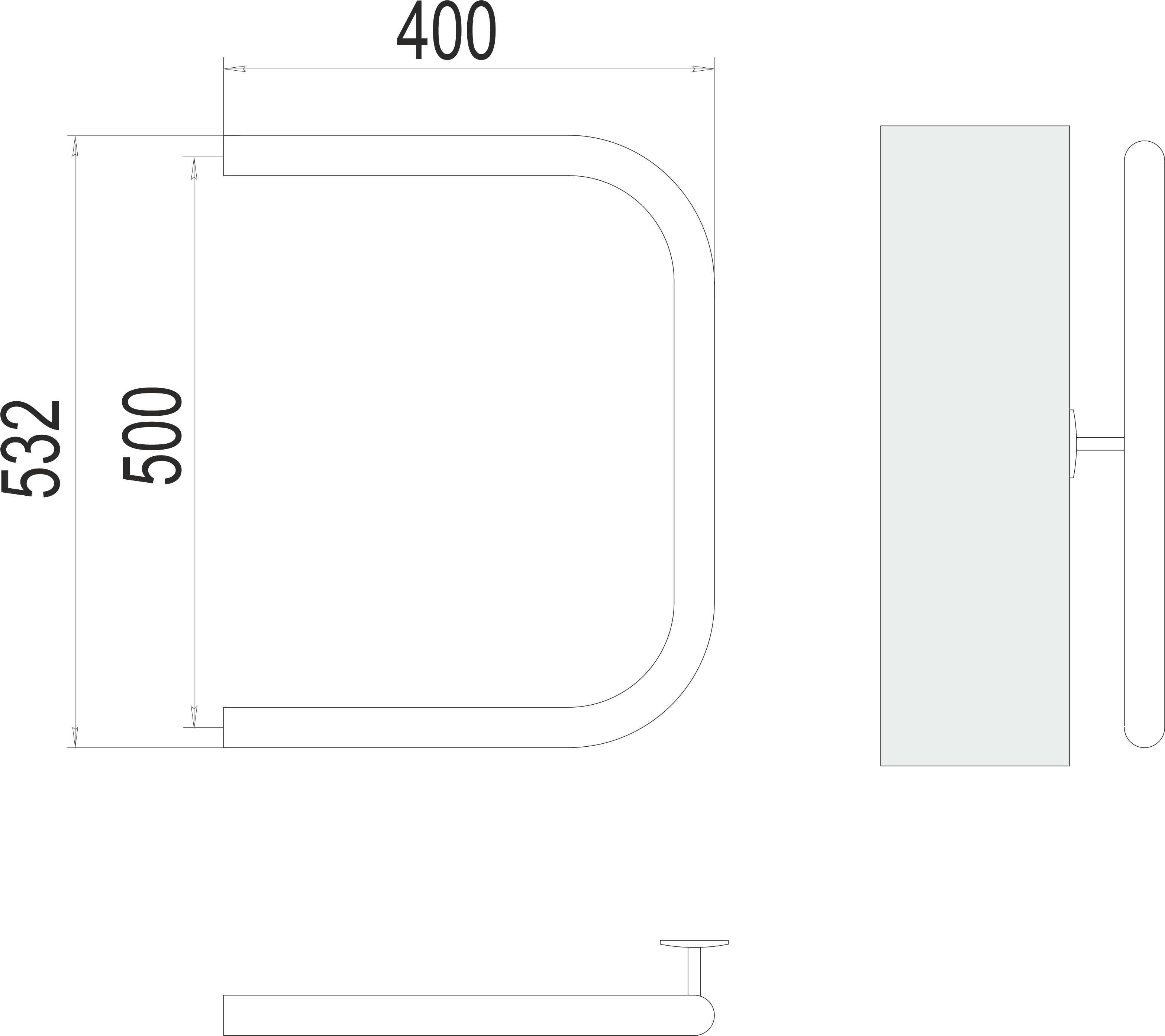 Полотенцесушитель П-образный (1") 500х400