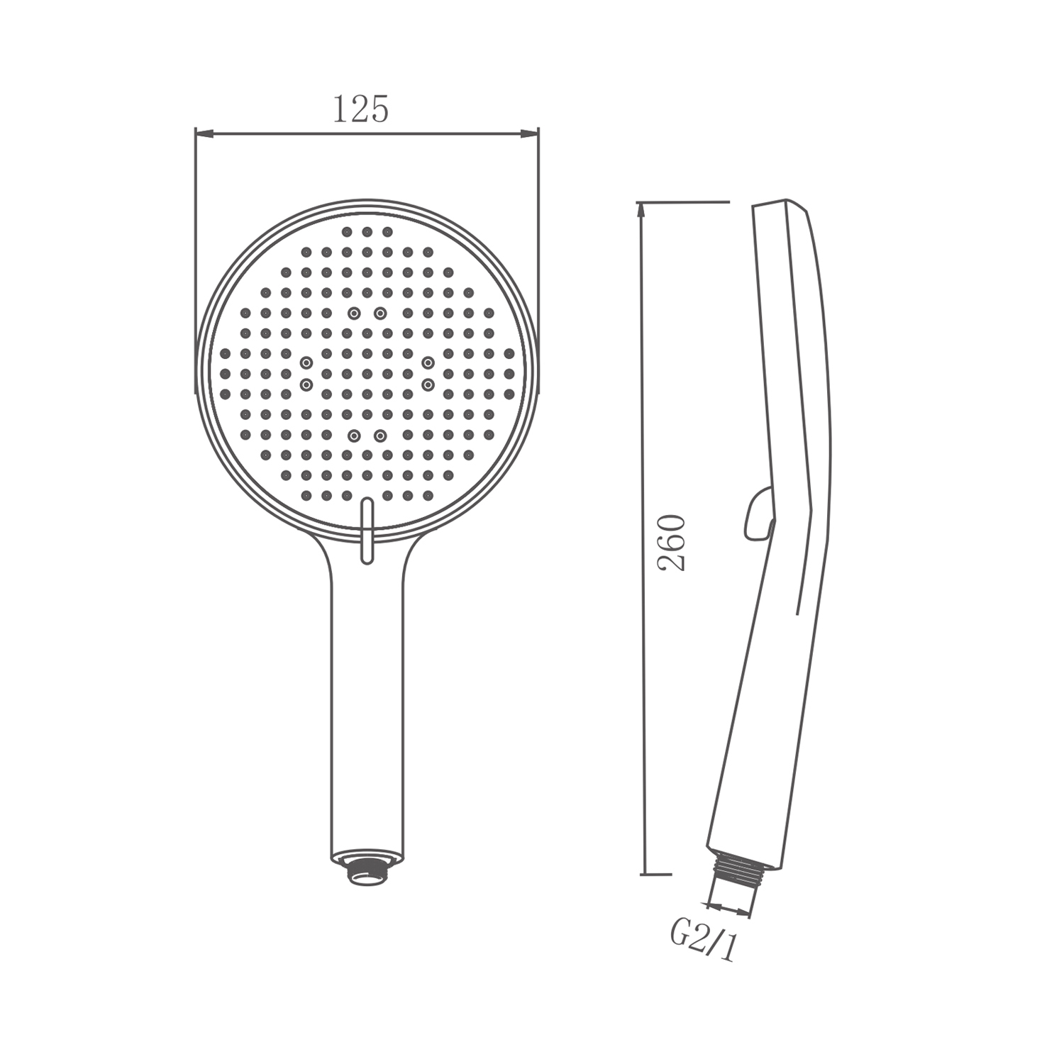 Лейка для душа Splenka S450.50.06 3-х режимная пластик/силикон, черный