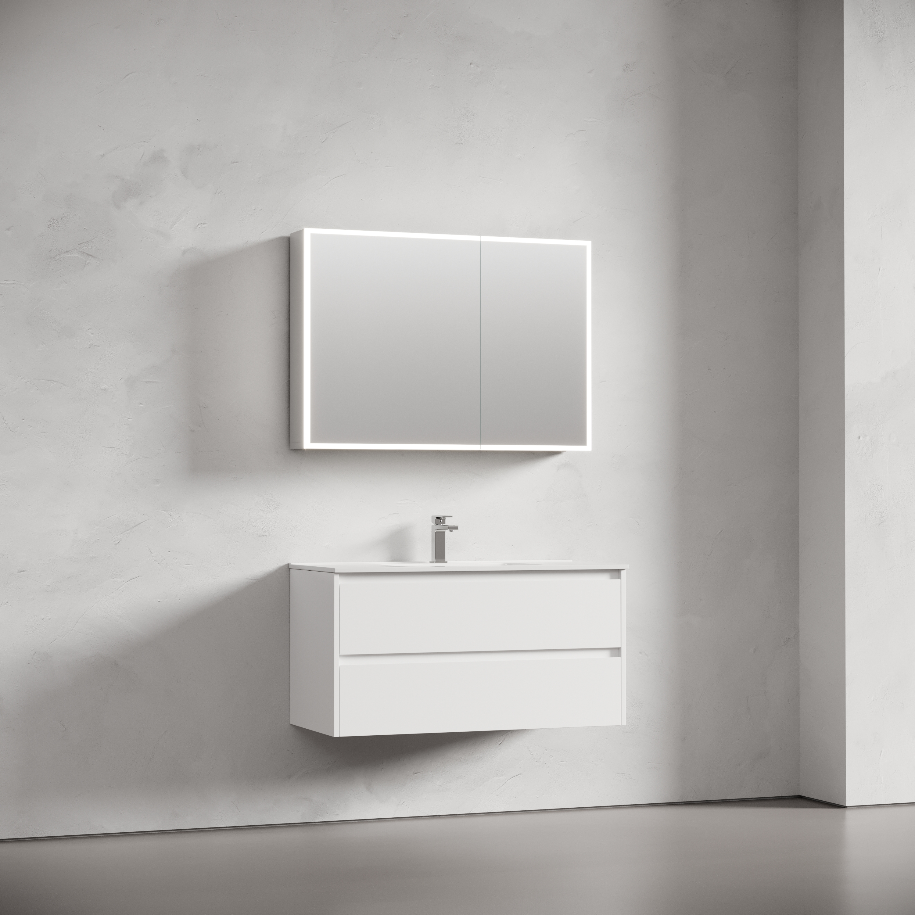 Зеркальный шкаф Sancos Реформа / Evoke SC80100 100x70 с подсветкой, серый