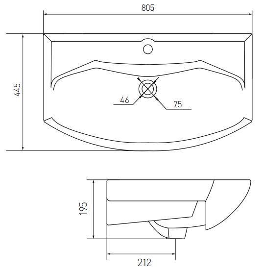 Раковина AQUATON SMILE 80, белая () 1WH207783