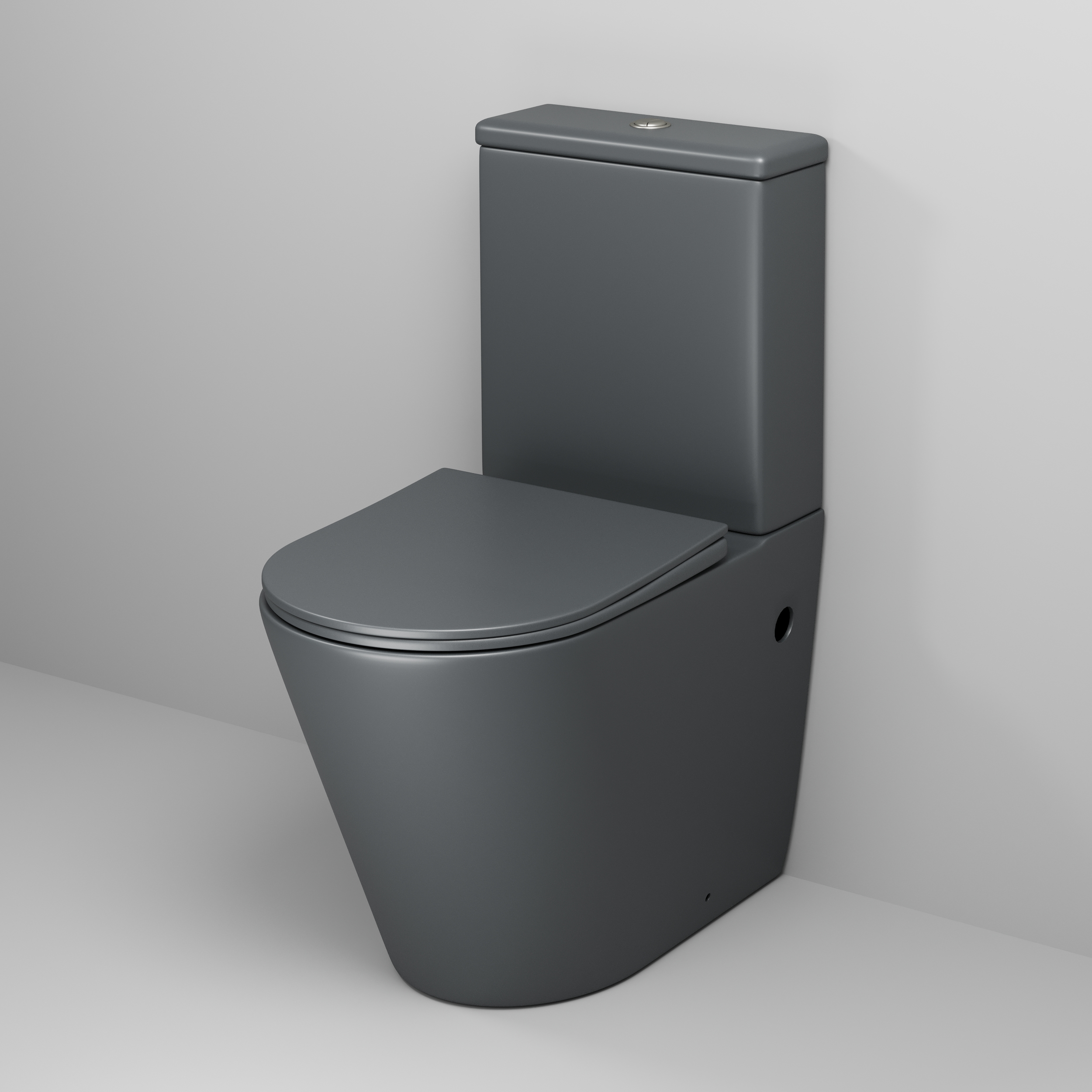 Унитаз напольный Grossman Color (620х365х810) безободковый,серый матовый с тонкой крышкой GR-4480GMS