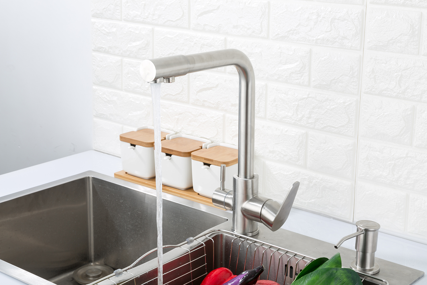 Смеситель для кухни нержавеющая сталь FRAP F4348