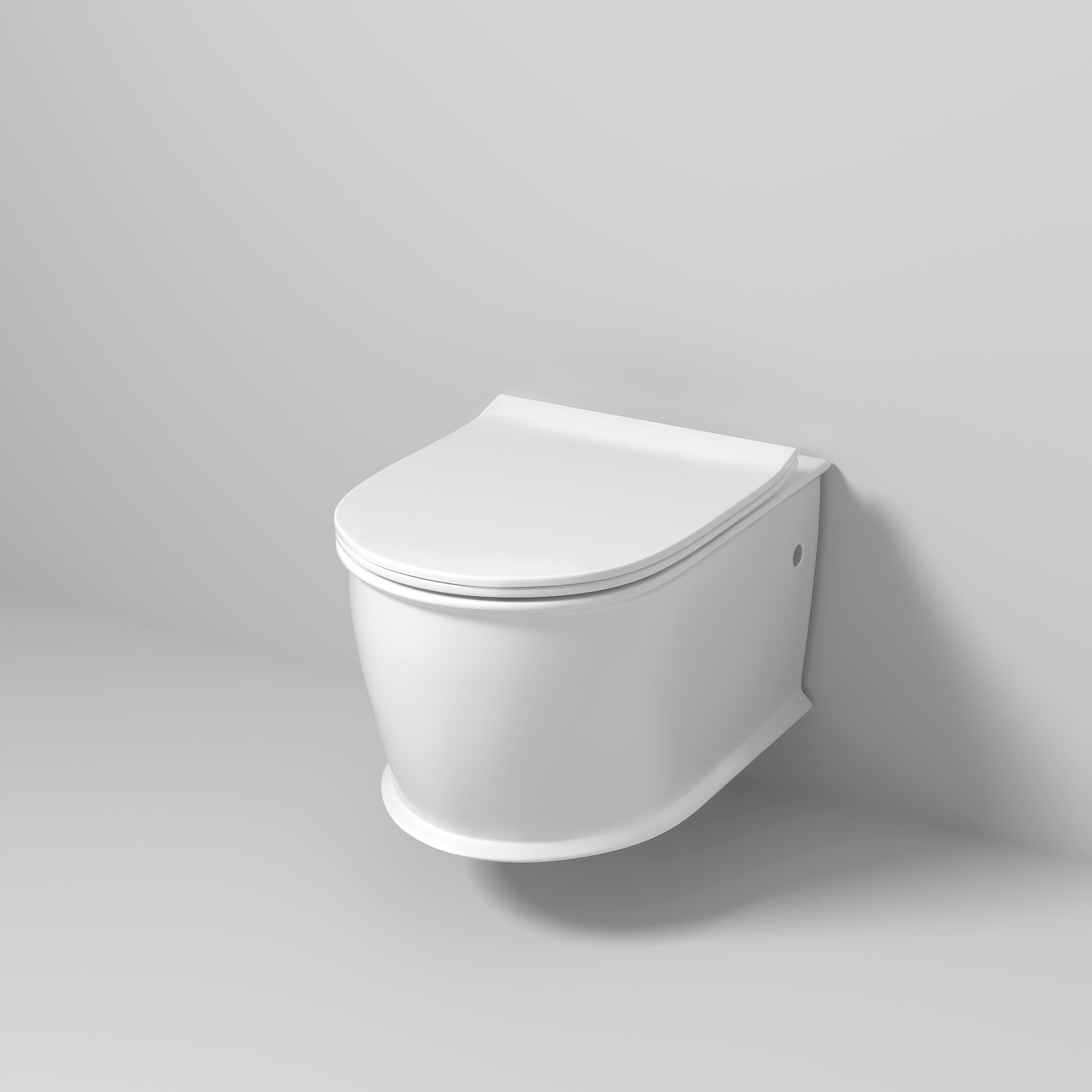 Унитаз подвесной Grossman Retro (545х370х360) безободковый,белый матовый с тонкой крышкой, GR-4482MS