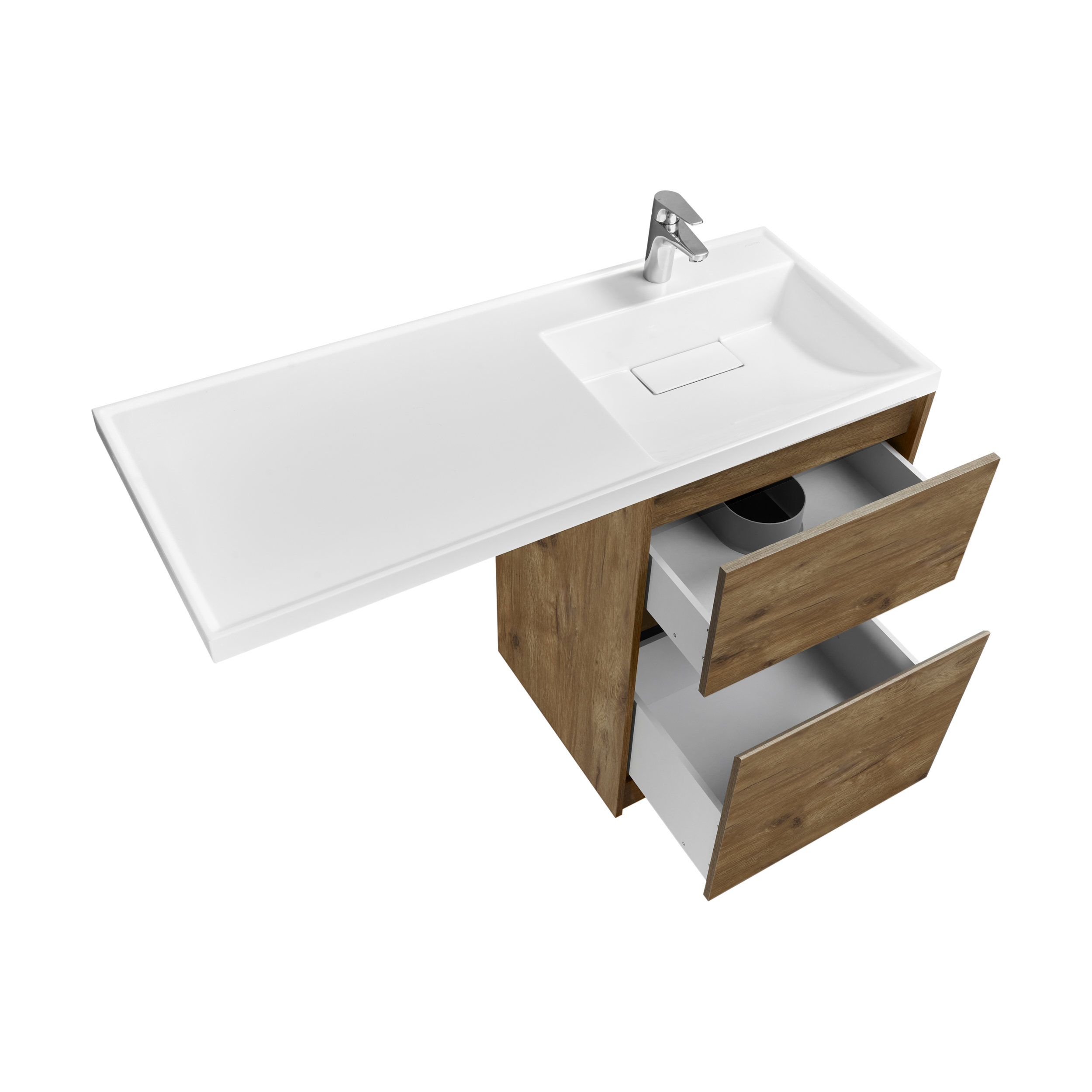 Корпус тумбы под раковину AQUATON Лондри 60 Дуб Рустикальный без фасада 1A266901LHDR0