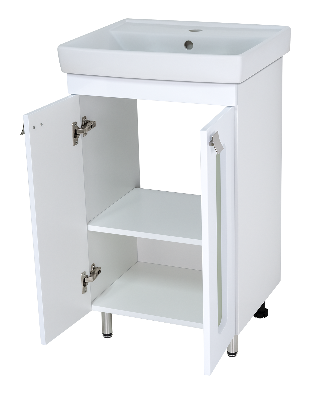 Урал - 50 Тумба напольная прямая со стекл. (ПВХ) + раковина