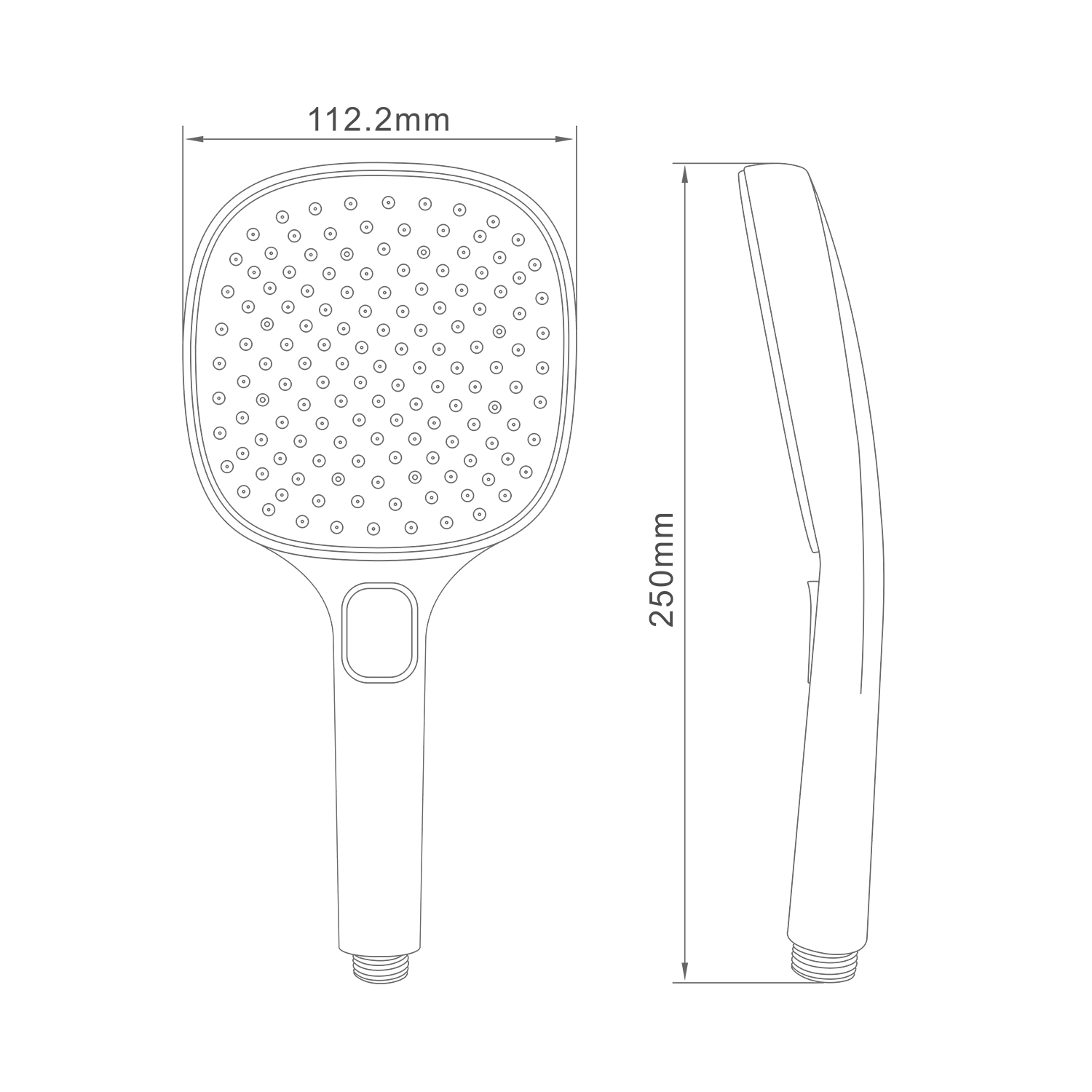 Лейка душевая Raglo R450.51 3-х режимная квадратная пластик/силикон, хром