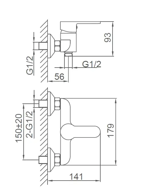 Смеситель для ванны черный FRUD R20157-6