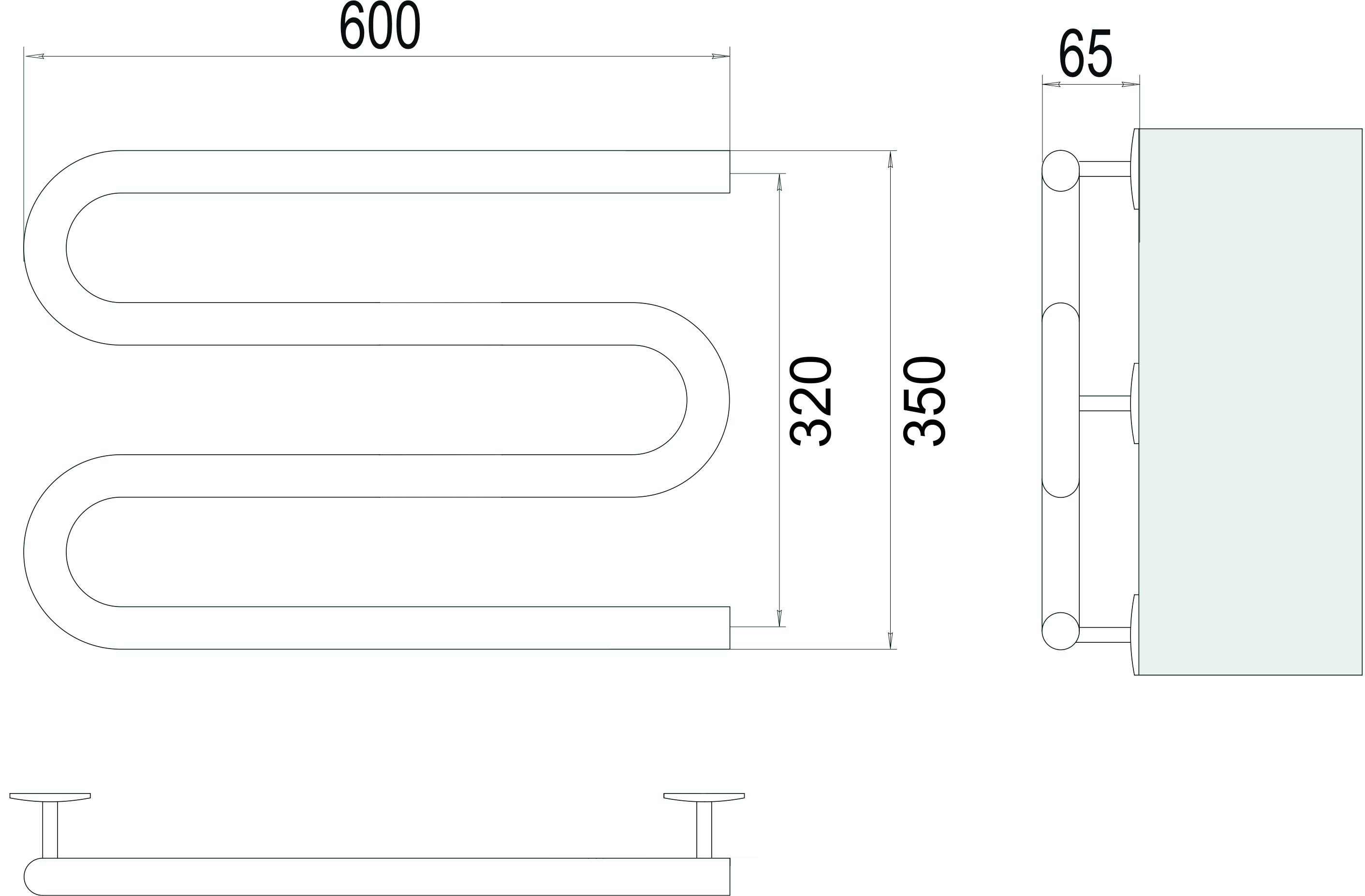 Полотенцесушитель M-образные600х350