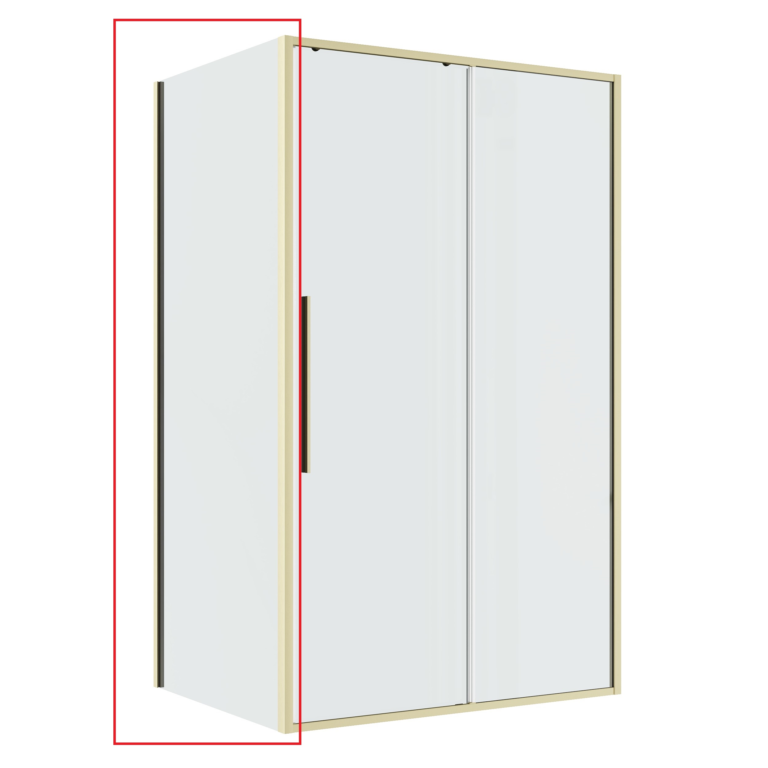 Боковая стенка Niagara Nova NG-A90SG-34 (90х195) золото сатин,стекло прозрачное,1 место 
