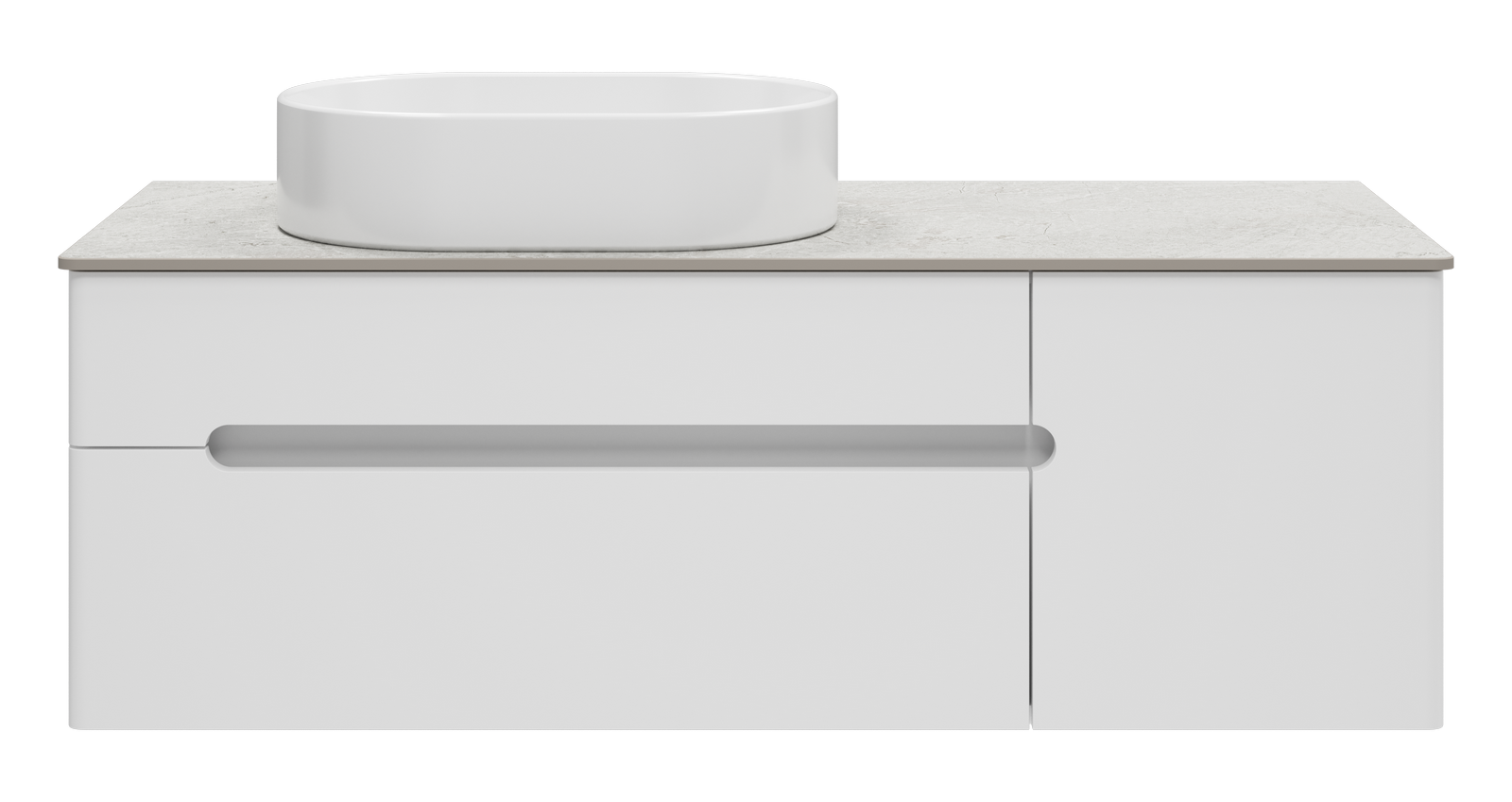 Тумба с раковиной Misty Роял 120 подвесная (белая) со столешницей и раковиной