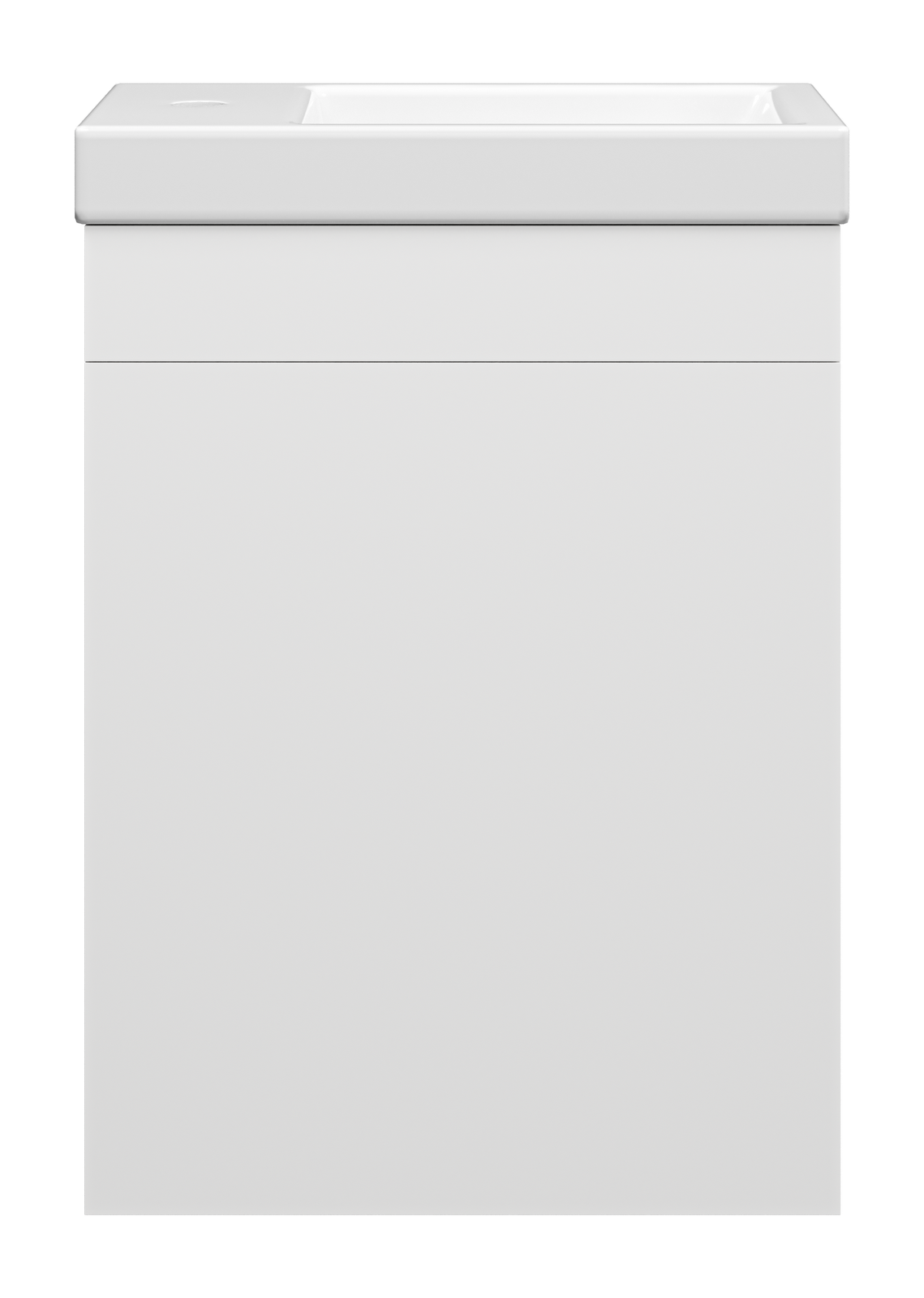 Тумба прямая подвесная Лира - 40 белая эмаль + раковина