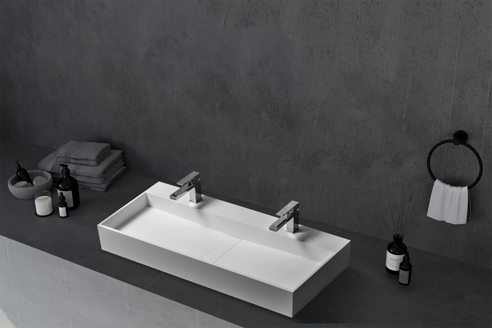 Раковина накладная ABBER Stein AS2642 двойная, белая матовая в магазинах СантехГид