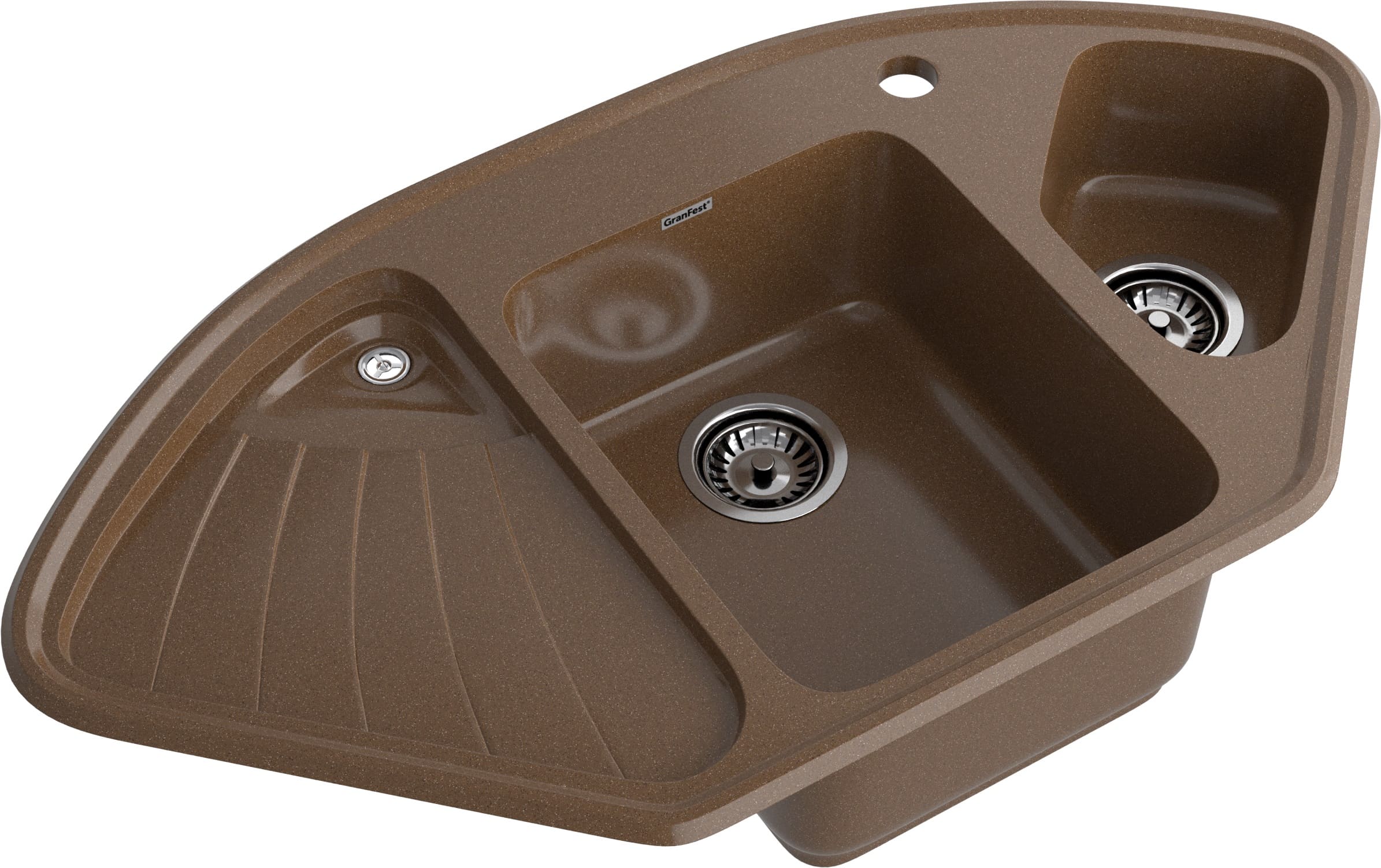 GRANFEST Мойка композит CORNER  GF-C--1040E угловая 1039*560мм  терракот арт.GF-