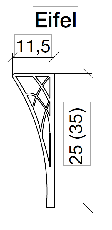 Ножки Eifel хром, короткие, h25 (пара)