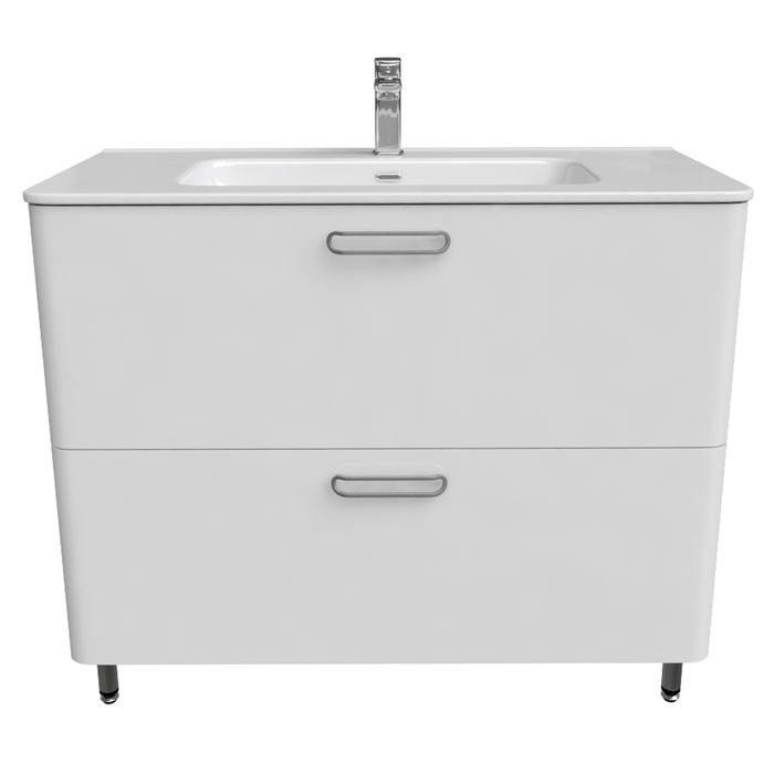 Тумба напольная с умывальником, белая, 100 см, Brick, IDDIS, BRI10WFi95K