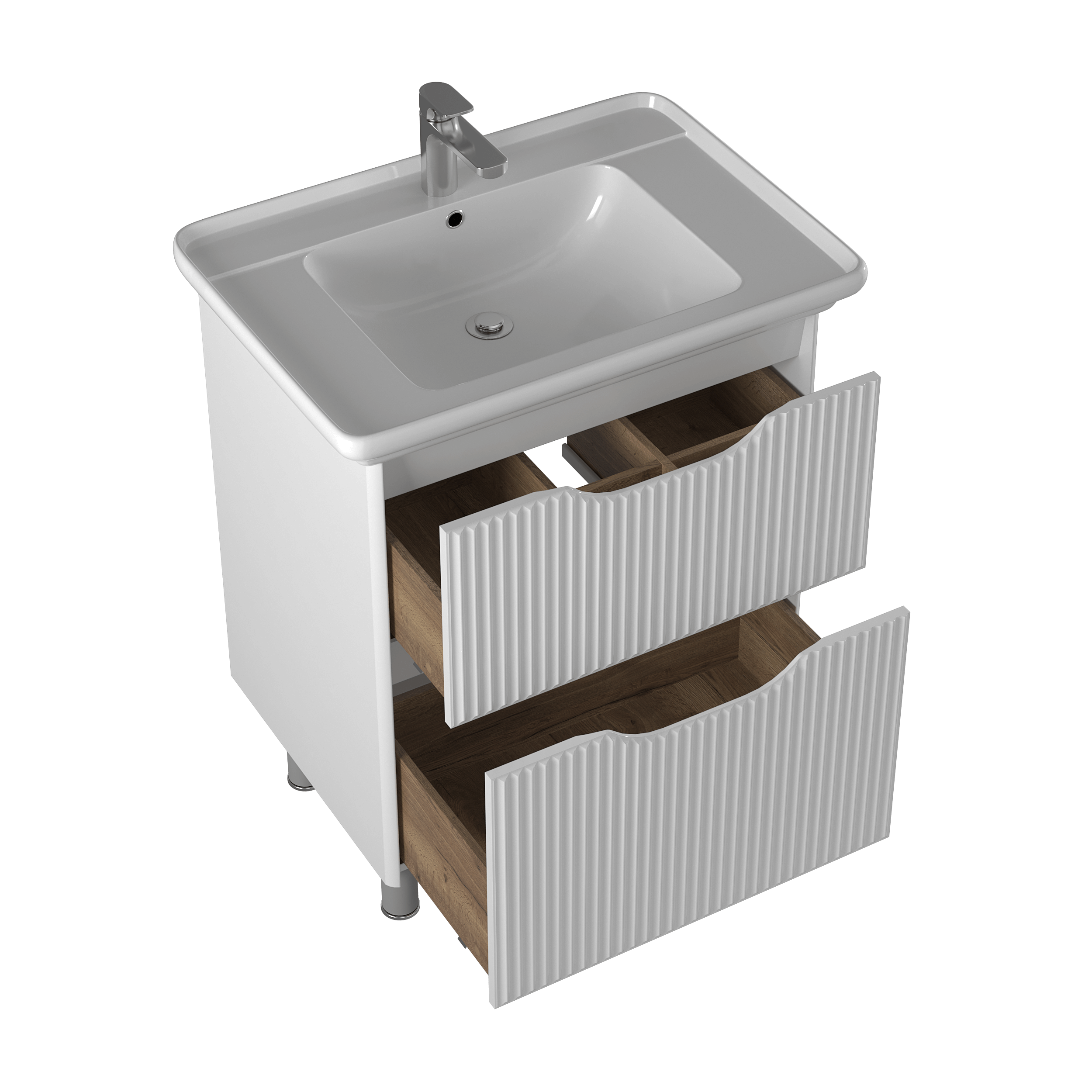 Тумба под раковину Briz Монблан 
75 см, белый глянец