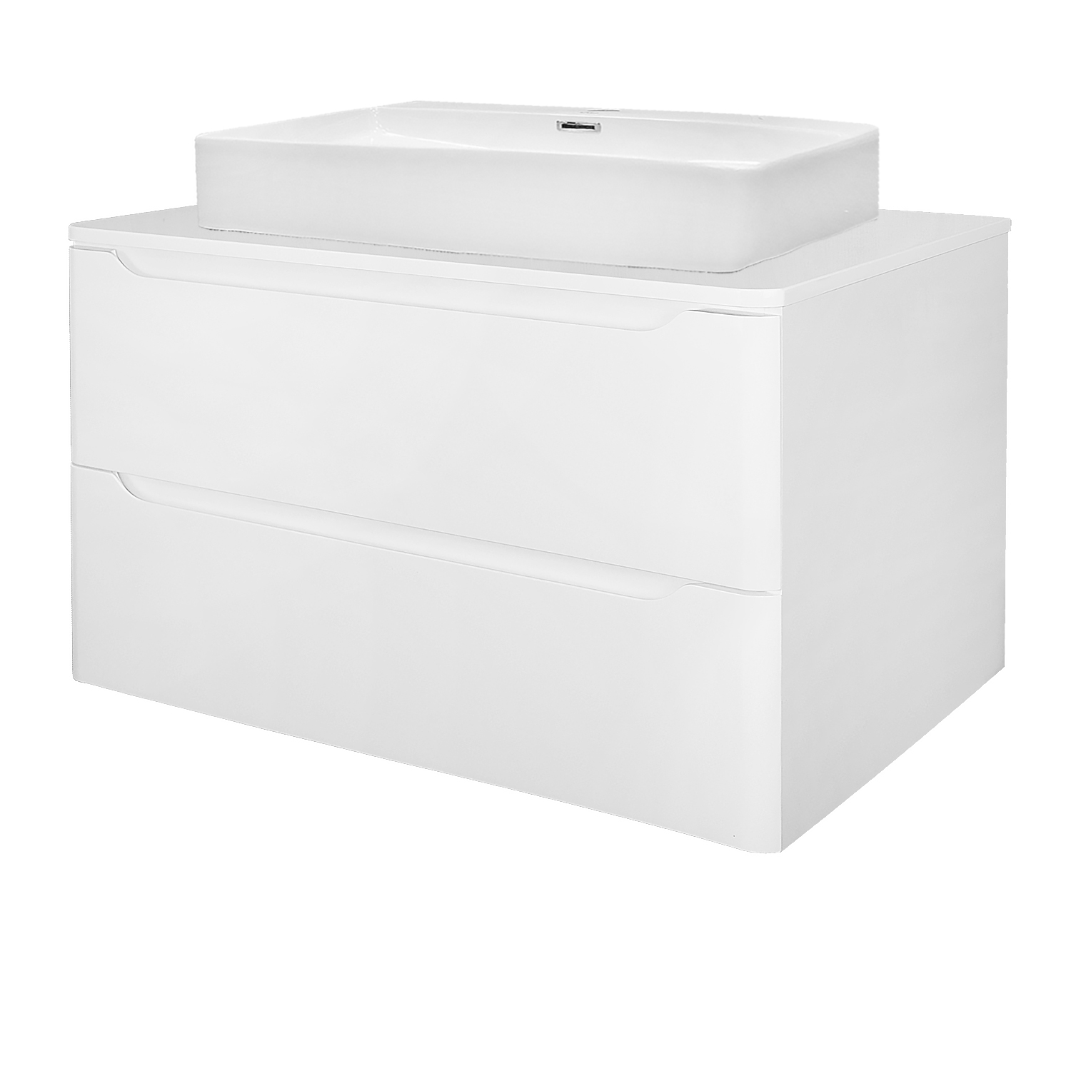 Тумба Azario LOTOS 80/2 800х460х500 подвесная, без раковины, белый глянец () CS00084144