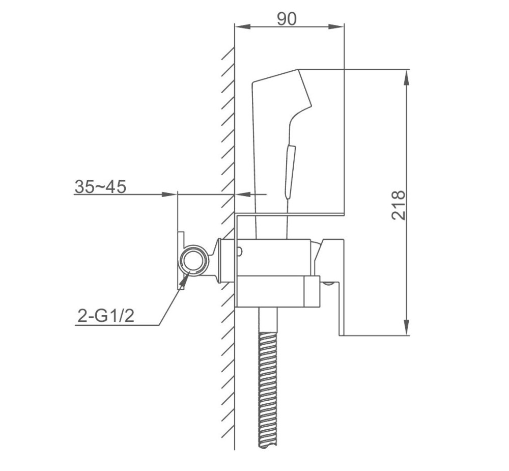 Гигиенический душ с бумагодержателем и полочкой/графит FRAP F2076-9