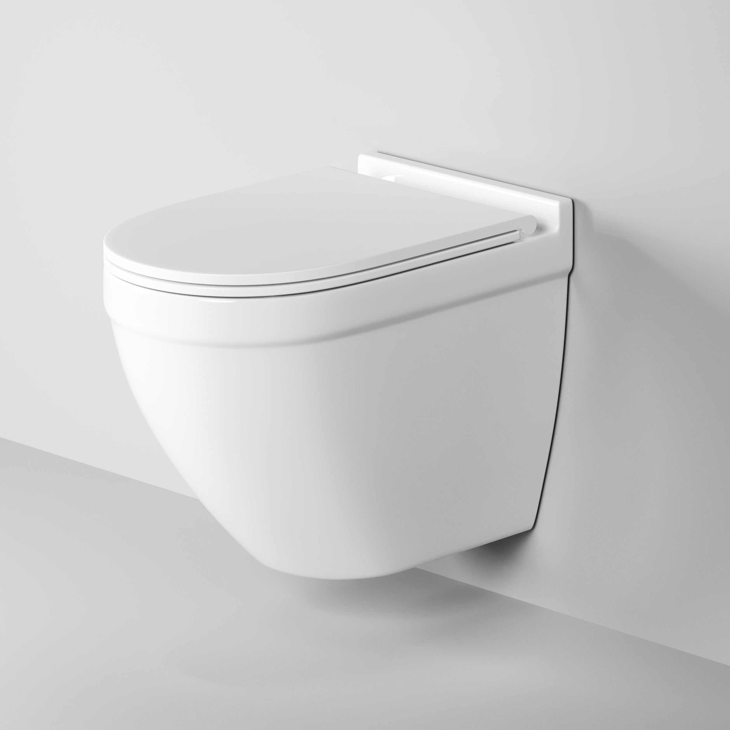 Унитаз подвесной Grossman (520х360х410) безободковый,белый с тонкой крышкой,микролифт, GR-4483S