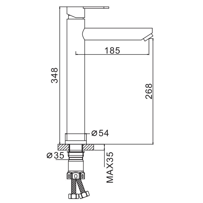 Смеситель для раковины высокий оружейная сталь FRAP F10801-29 