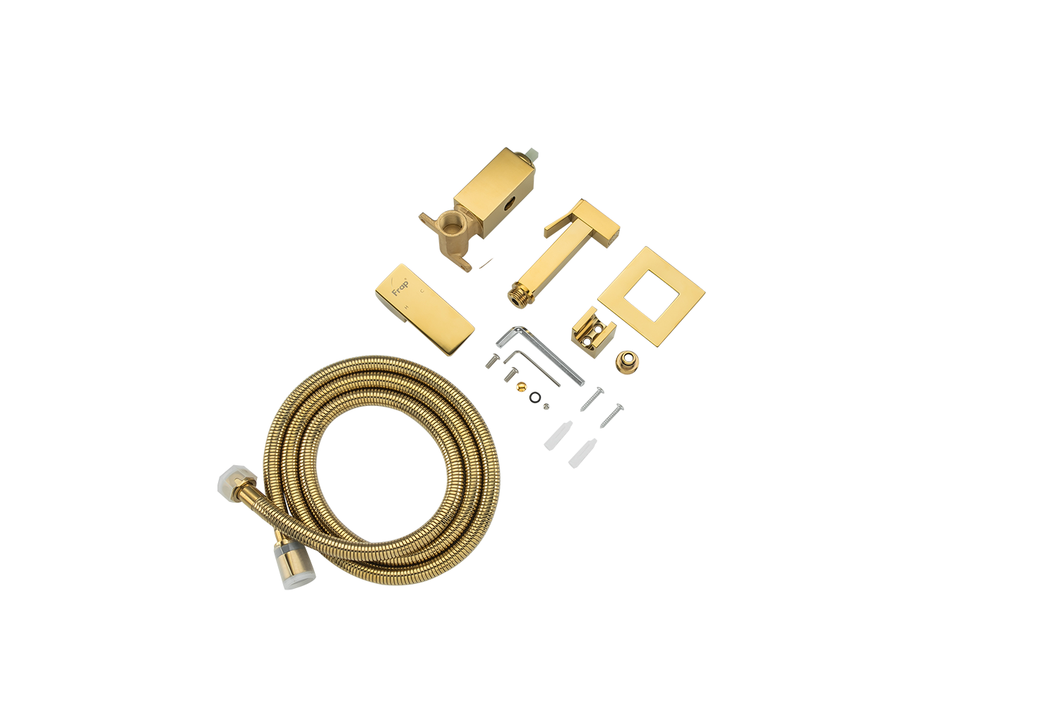 Гигиенический душ со смесителем золотой FRAP F7506-3