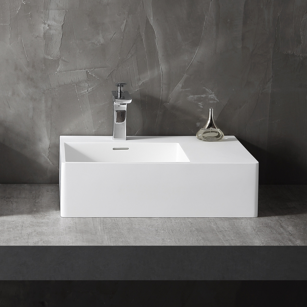 Раковина подвесная ABBER Stein AS2644 L белая матовая в магазинах СантехГид