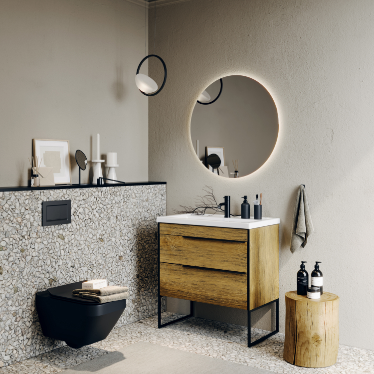 Зеркало со светодиодной подсветкой, сенсорным выключателем и регулятором освещенности. 