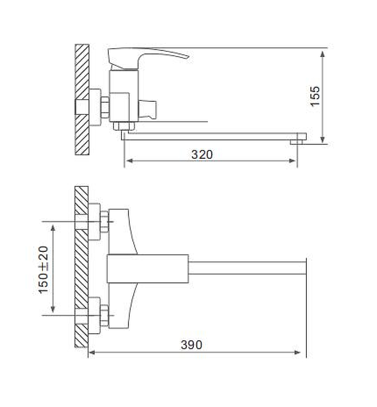 Смеситель для ванны белый GAPPO G2207-7