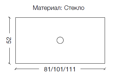 Столешница стекло 80см прямая GOLD