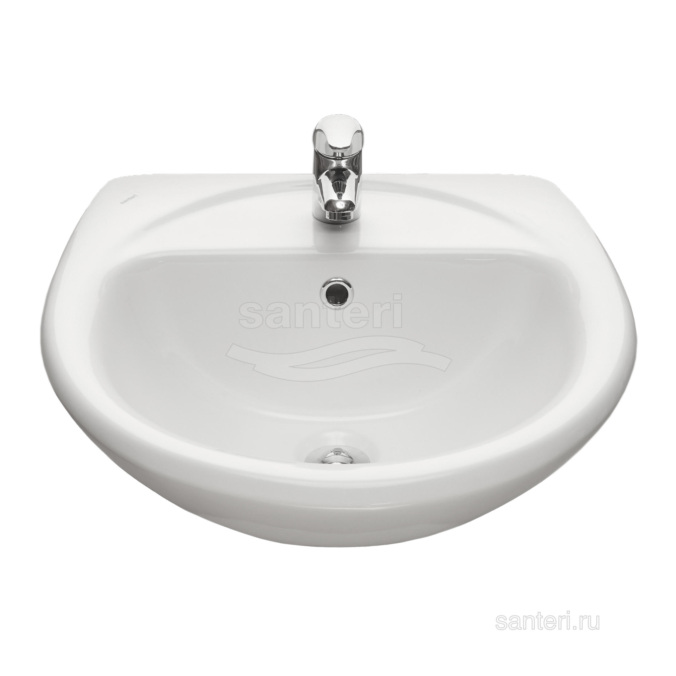 Раковина Santeri Соната с переливом белый 131112S0011B0 в магазинах СантехГид
