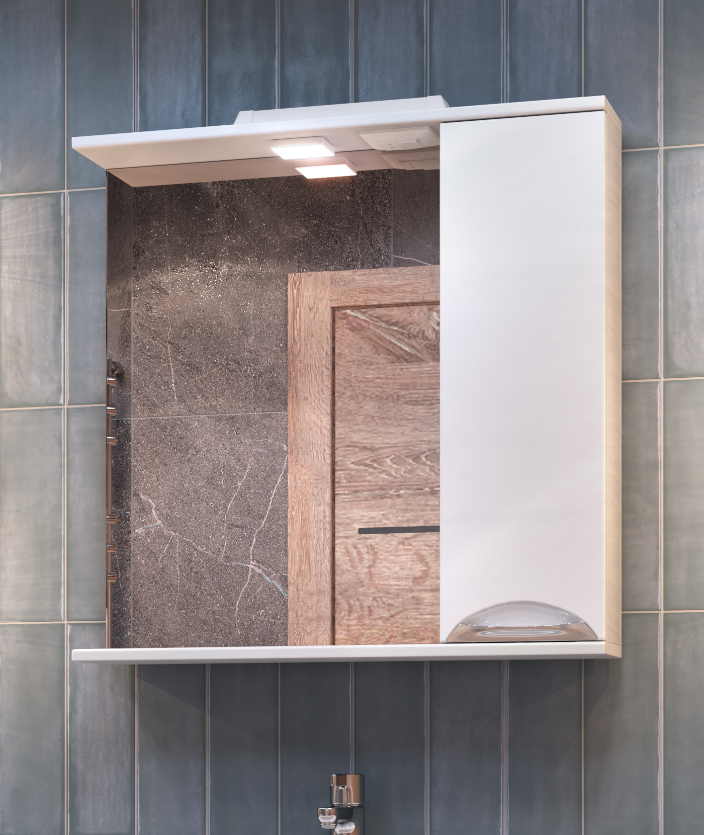 Шкаф навесной с зеркалом Callao 700 (правый) со спотом 