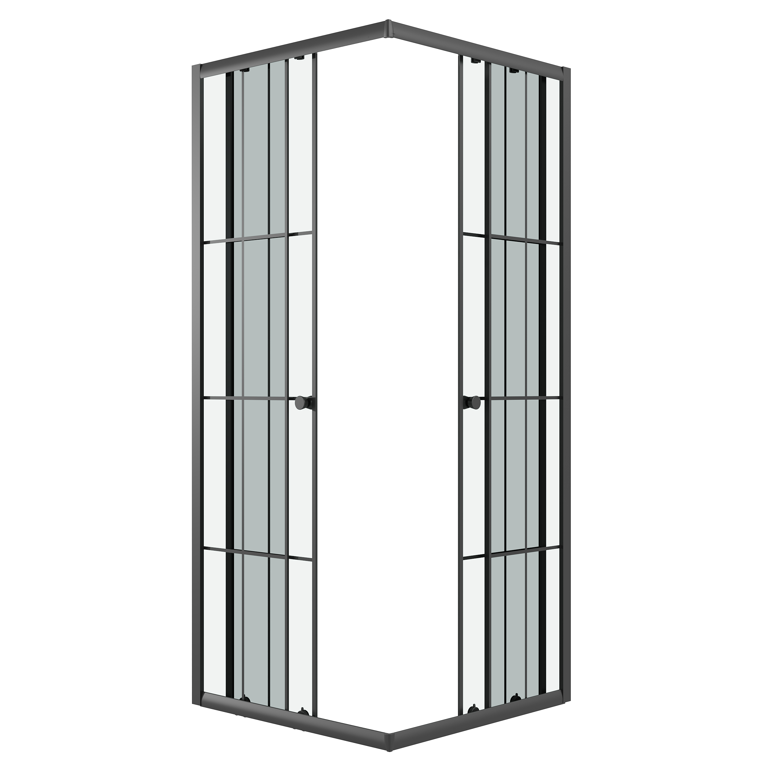 Душевое ограждение Niagara Eco (100х100х190) квадрат,раздвижное,черный,стекло клетка,1 место NG-1010-14QKL 