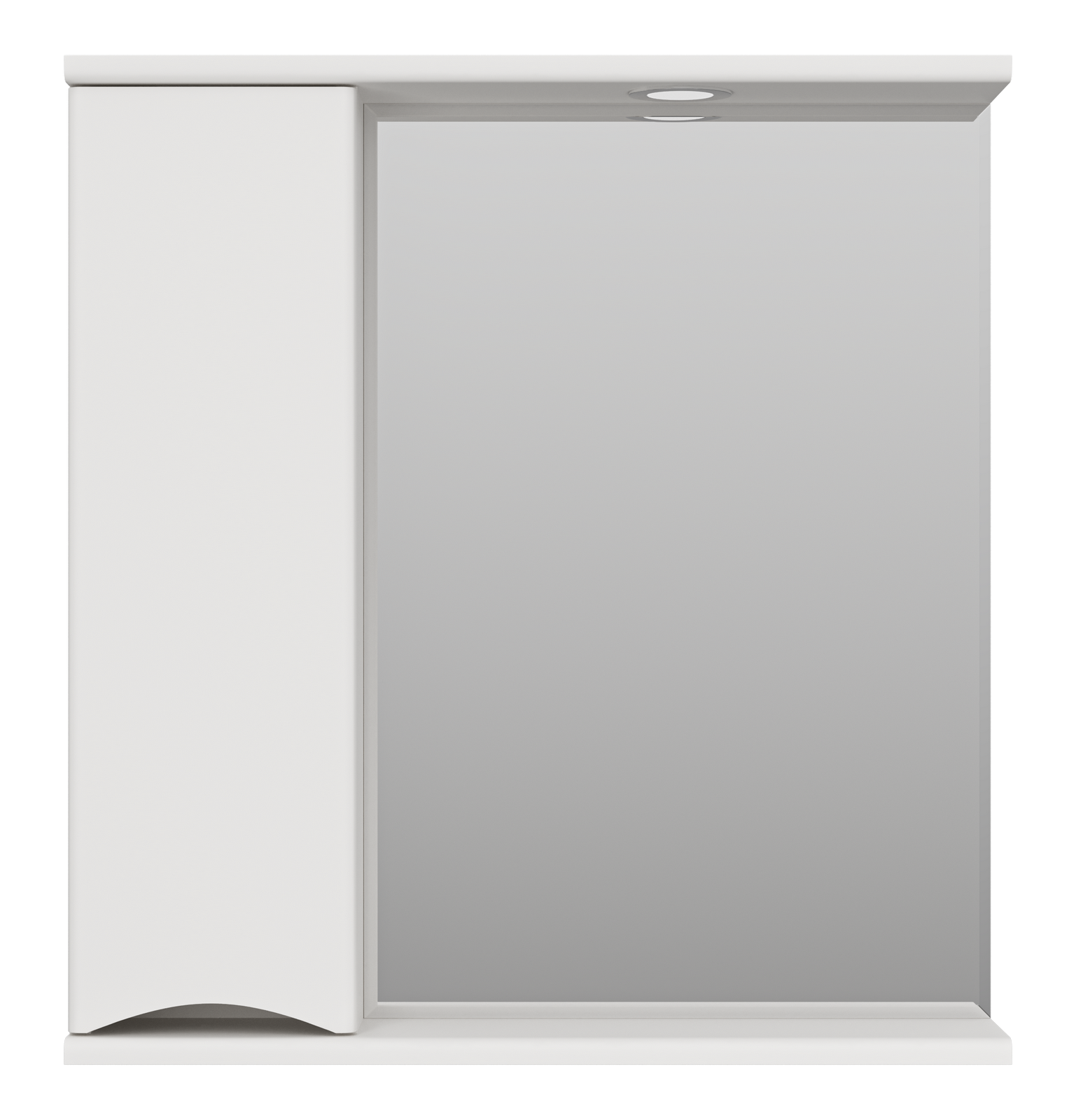 Зеркало Атлантик - 70 с 1 шкаф. белый левый