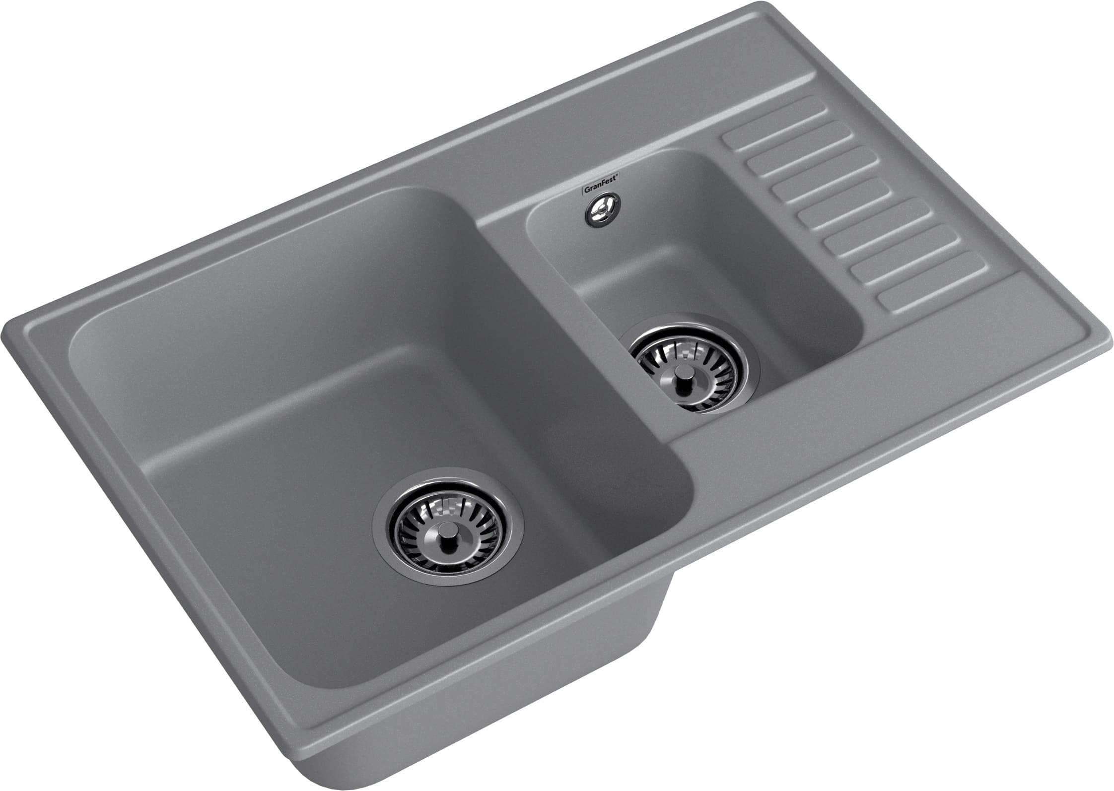 GranFest QUARZ (ECO-21К) Мойка 1,5-чаш+кр 740*480 (темно-серый)