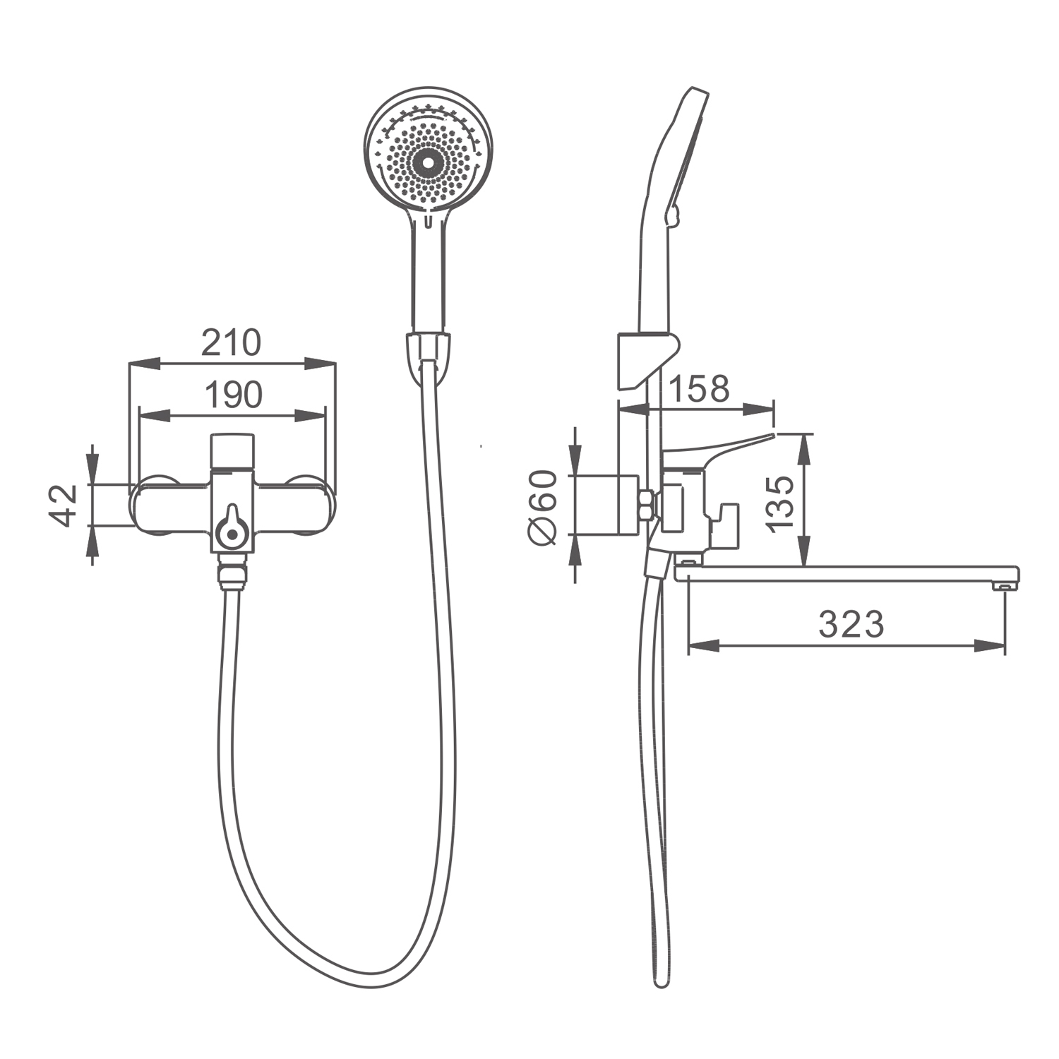 Смеситель Splenka универсальный для ванны белый