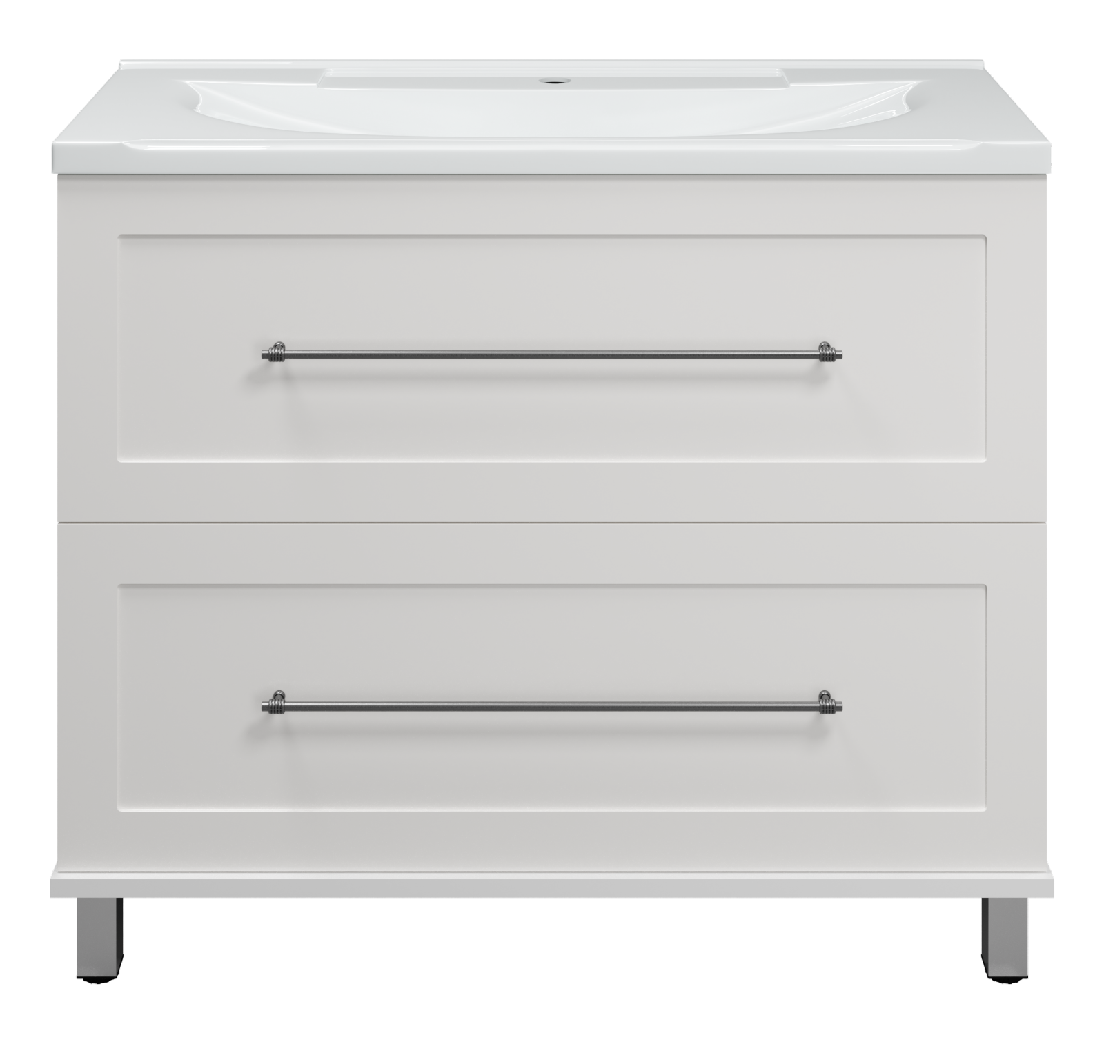 Марта -100 Тумба напольная белая эмаль (глянец) + раковина