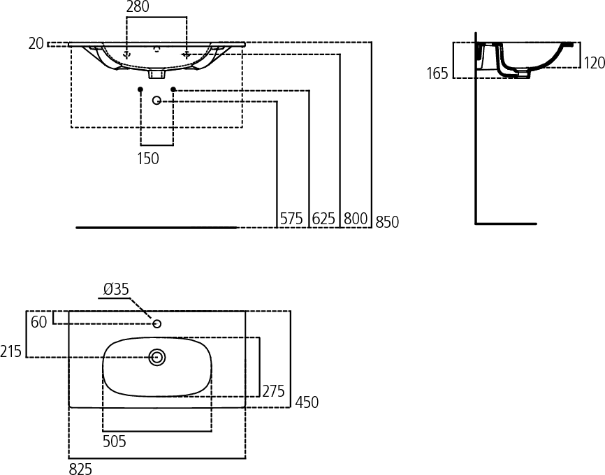 Раковина подвесная Ideal Standard Tesi 82x50 T350901 в магазинах СантехГид
