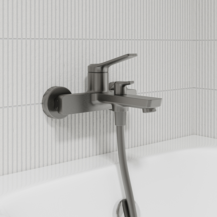 Смеситель для ванны, графит матовый, Parker, IDDIS, PARGM00i02WA