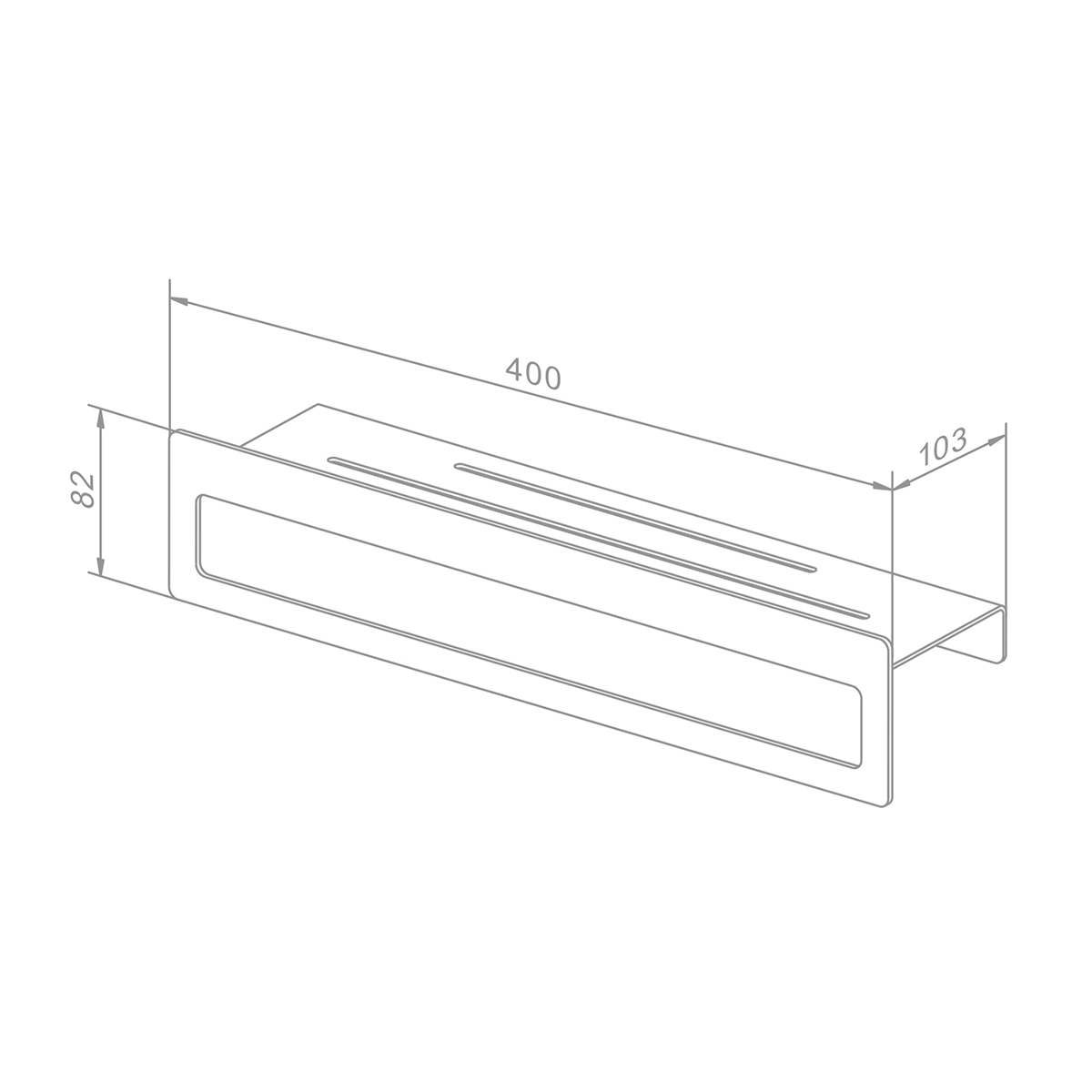 Полка для ванной и душа Raglo прямая с держателем для полотенца 400 мм,черный R340.04.06