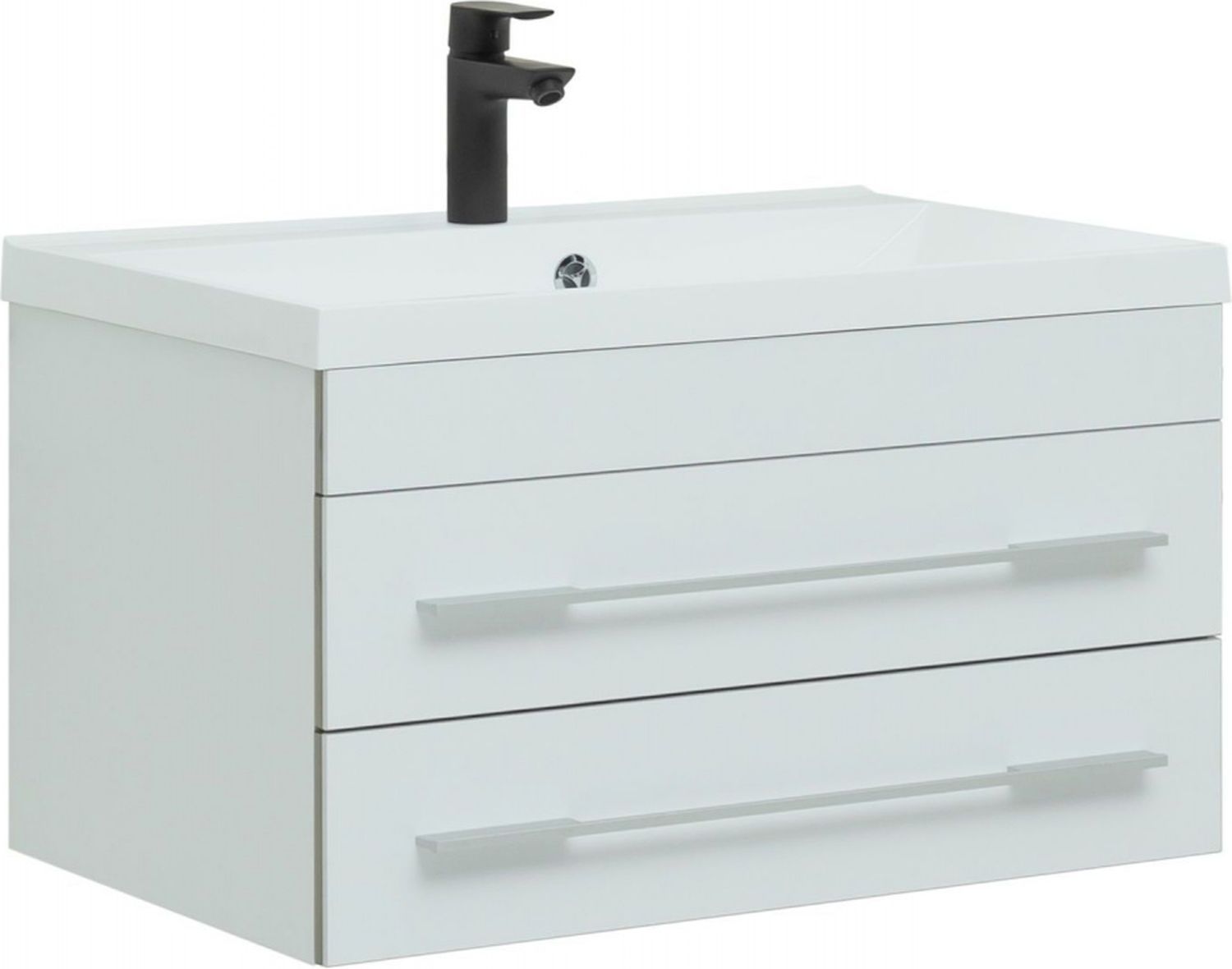 Тумба под раковину Aquanet Верона 75 белый (подвесная 2 ящика)