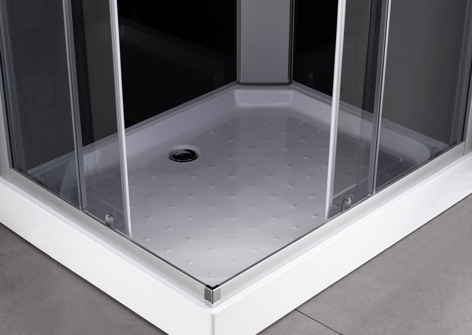 Душевая кабина Loranto 1000х800х2150 правосторонняя, черное заднее стекло, поддон 13см, матовое стекло 4мм, профиль сатин (CS-5180-13R G)