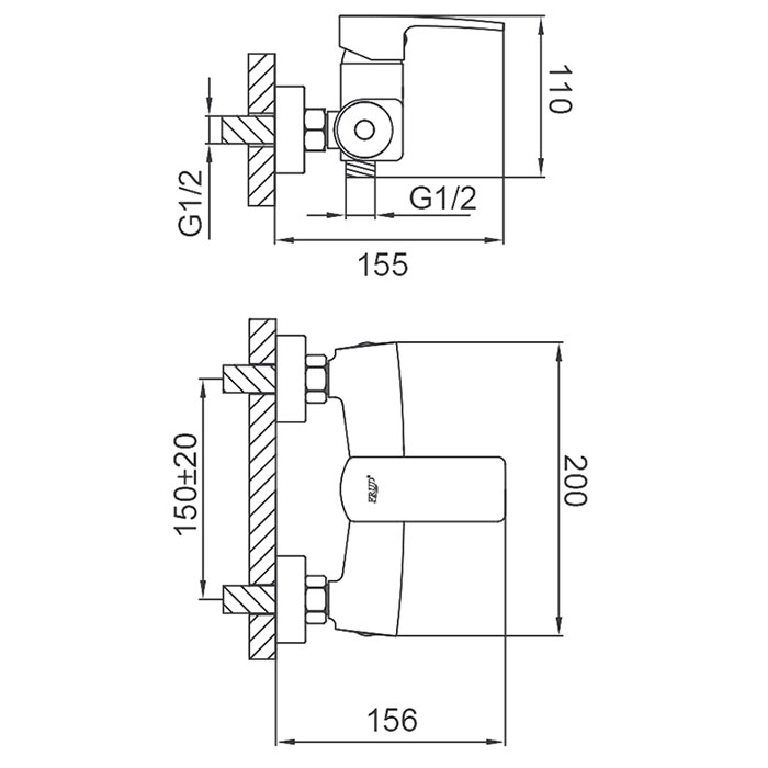 Смеситель для душа FRUD R20151