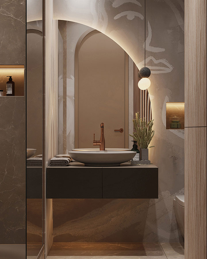 Зеркало Mario 686х1097 (выключатель-датчик на движение) справа 