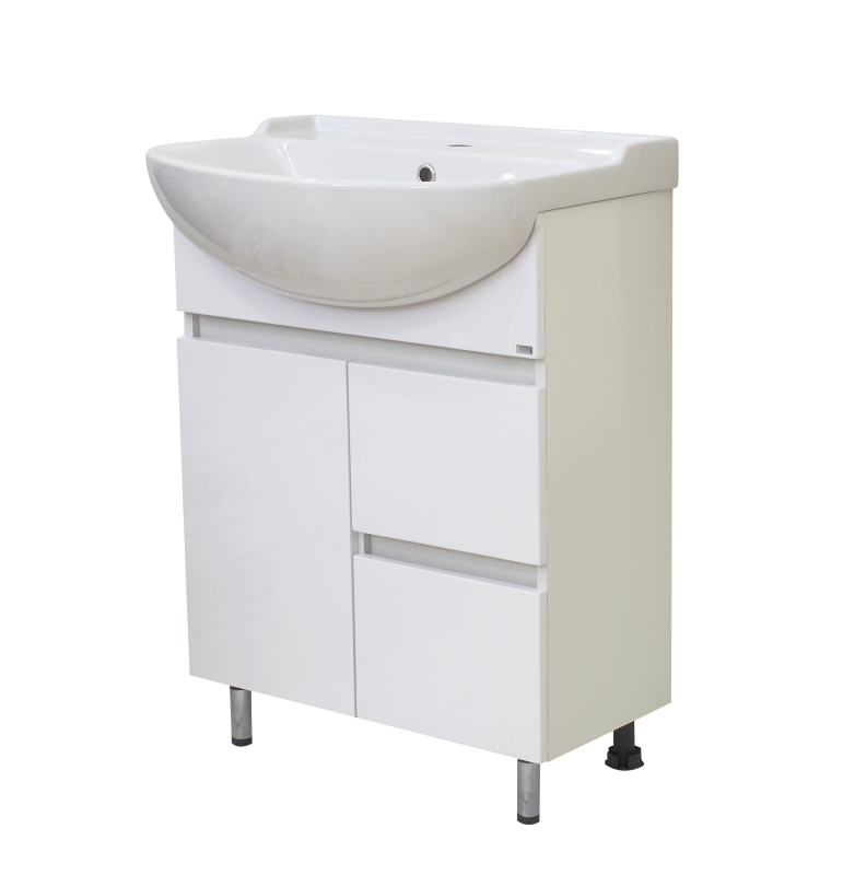 Амур - 60 Тумба напольная с 2 ящ.(ПВХ) + раковина