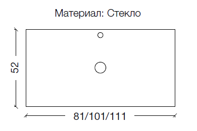 Столешница стекло 110см прямая ЗОЛОТО поталь