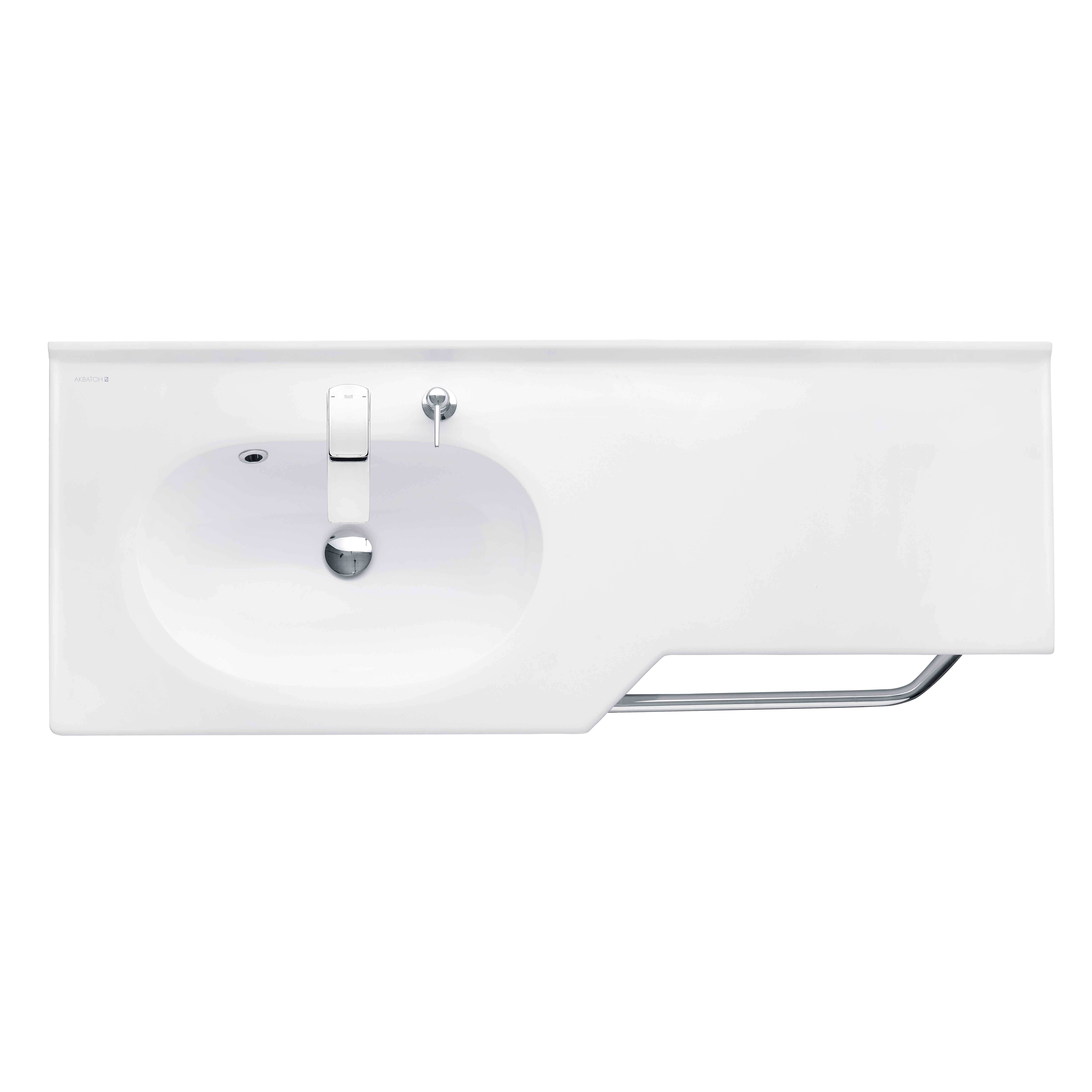 Раковина AQUATON Отель 2/127 левая белая с навесами 1A70113WOT01L в магазинах СантехГид