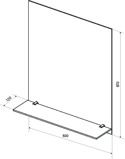 Зеркало Уют 50 с полочкой 
