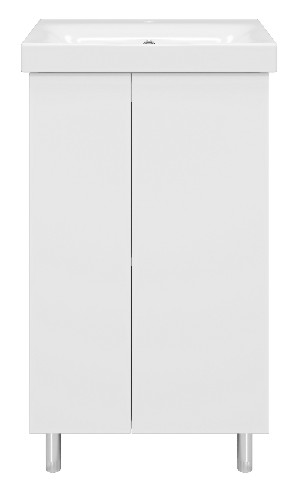 Тумба прямая напольная Лира - 50 белая + раковина