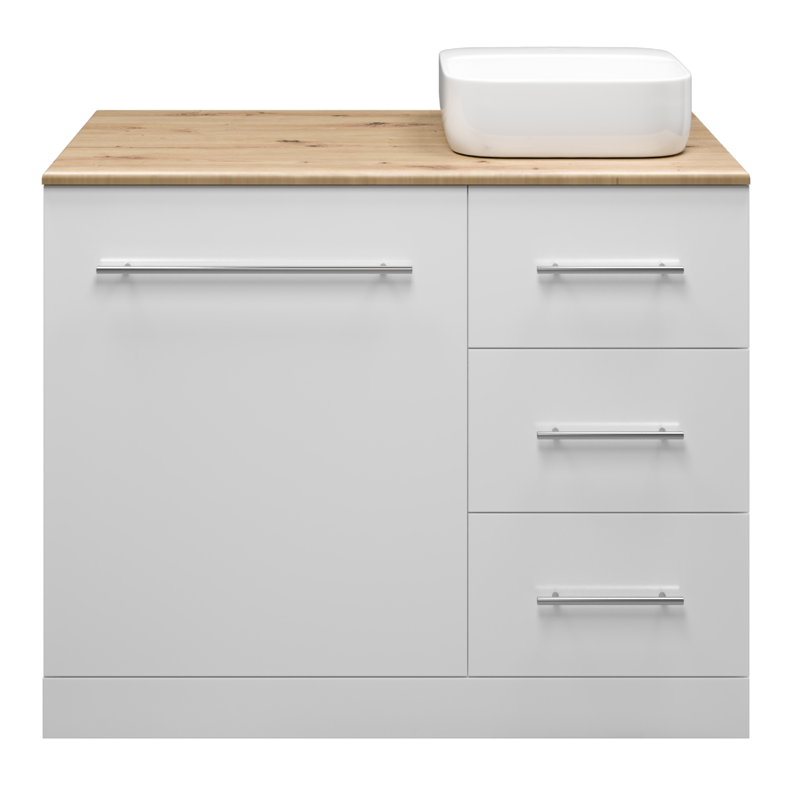 Тумба Misty Респект 110 под стиральную машину правая с раковной